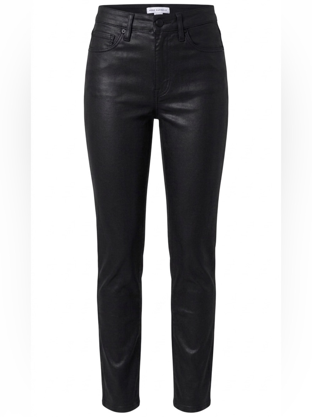 Good American Black Coated Faux Leather Jeans Size 0 25 Baddie Y2K